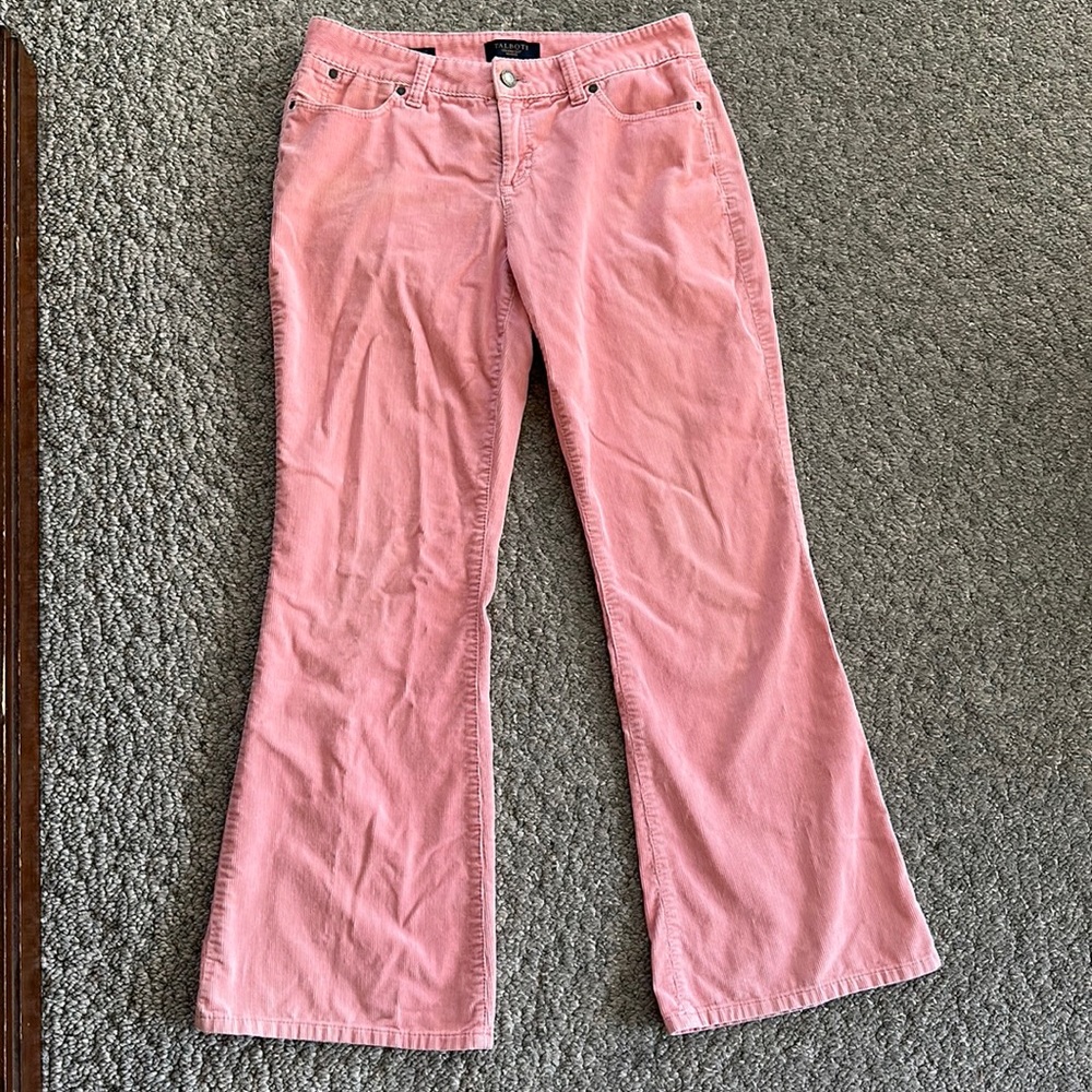 Talbots Petites Signature Boot Cut Pink Corduroy Pants